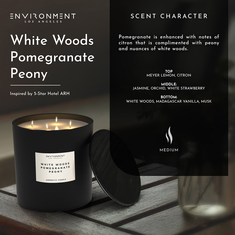 55oz White Woods | Pomegranate | Peony Candle (Inspired by The Aria Hotel®)