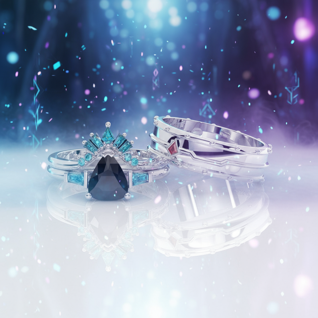 Assasin's Romance Engagement Ring- 14k Yellow Gold Video Game Inspired Rings