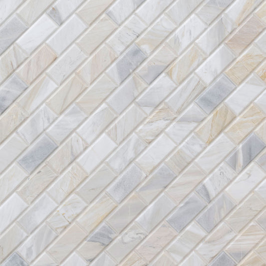Athena Gold 2"x4" Honed and Beveled Marble Mesh Mounted Mosaic Tile - MSI Collection