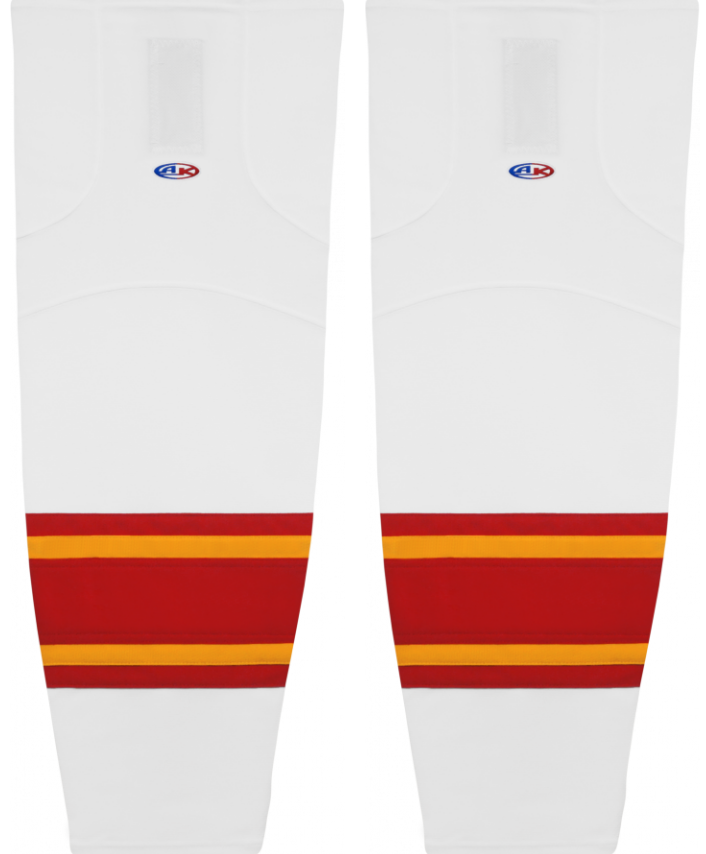 Athletic Knit (AK) HS2100-472 2021 Calgary Flames White Mesh Ice Hockey Socks