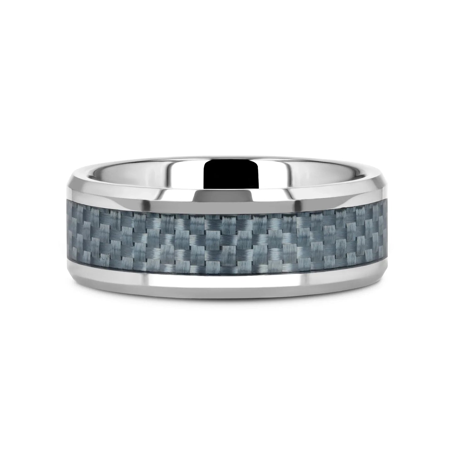 AUGUSTUS Blue Carbon Fiber Inlay Tungsten Carbide Band - 4mm - 10mm