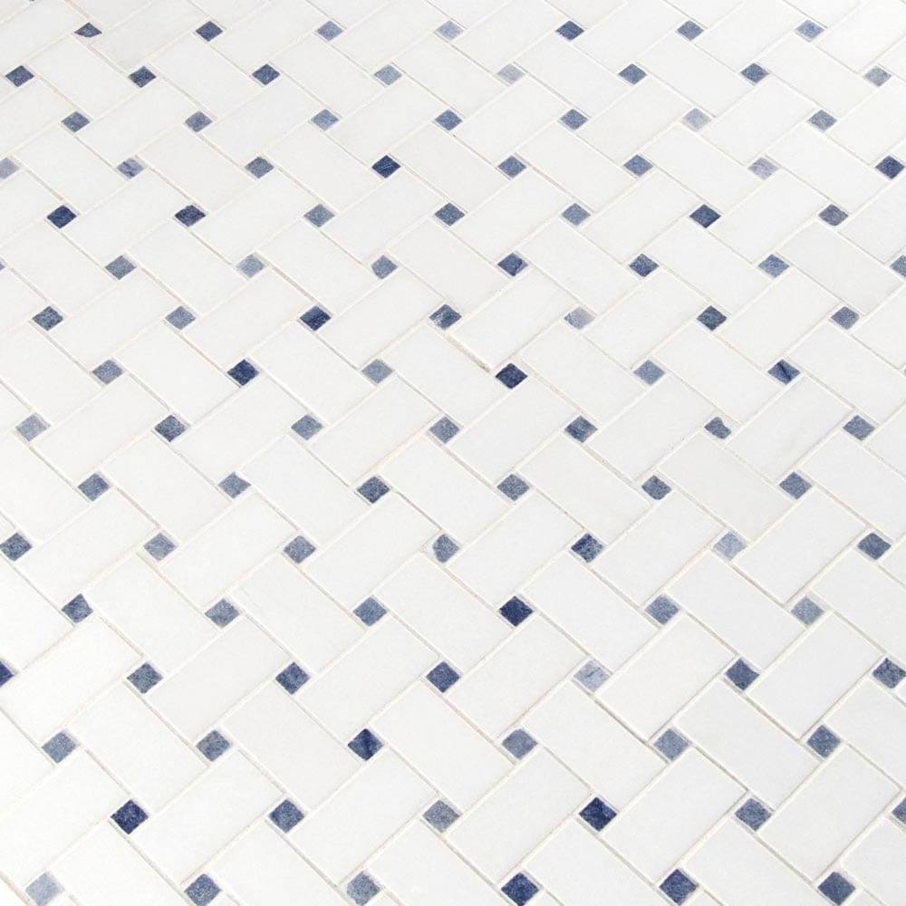 Azula Basket Weave 12" x 12" Polished Marble Mesh-Mounted Mosaic Tile Pattern-MSI Collection