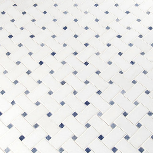 Azula Basket Weave 12" x 12" Polished Marble Mesh-Mounted Mosaic Tile Pattern-MSI Collection