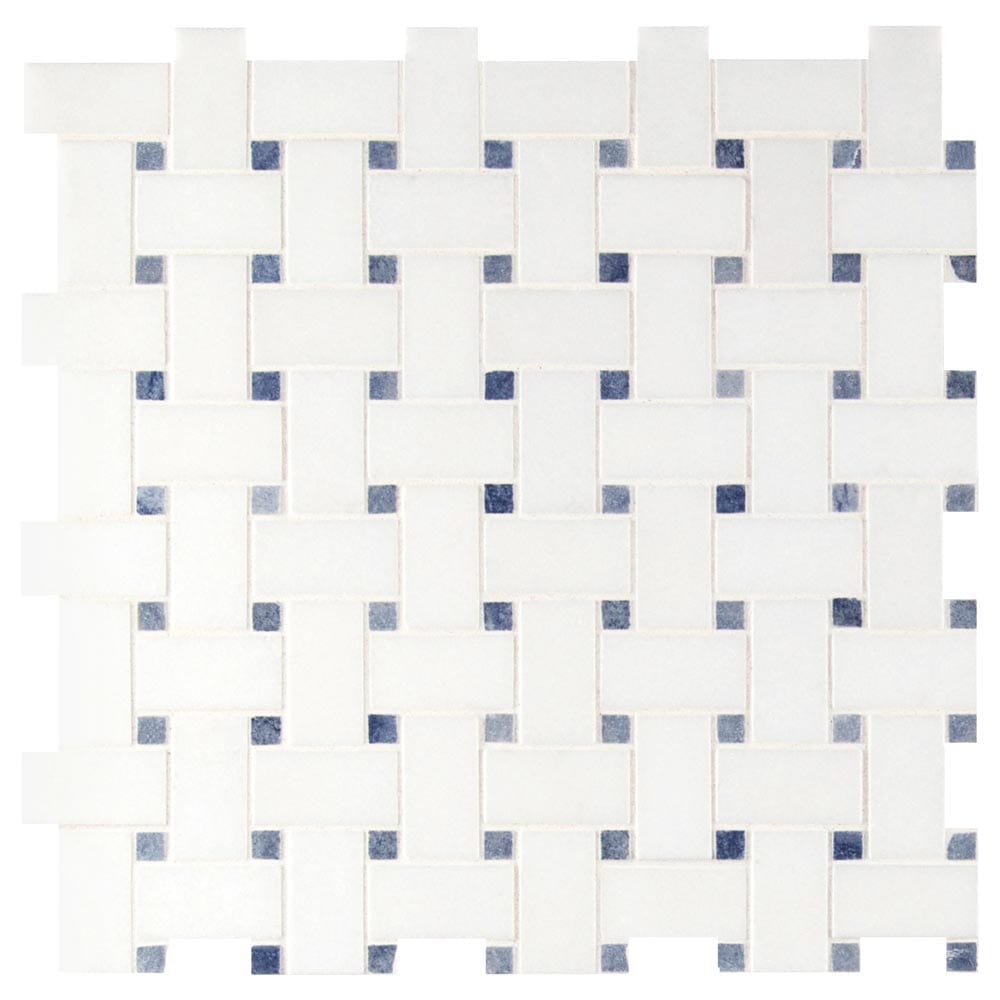 Azula Basket Weave 12" x 12" Polished Marble Mesh-Mounted Mosaic Tile Pattern-MSI Collection