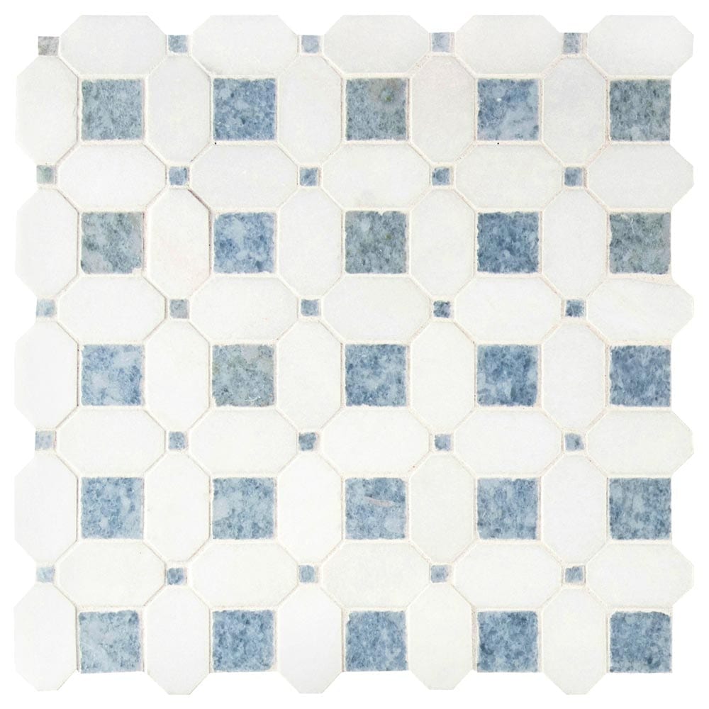 Azula Hatchwork 12" x 12" Polished Marble Mesh-Mounted Mosaic Tile Pattern-MSI Collection