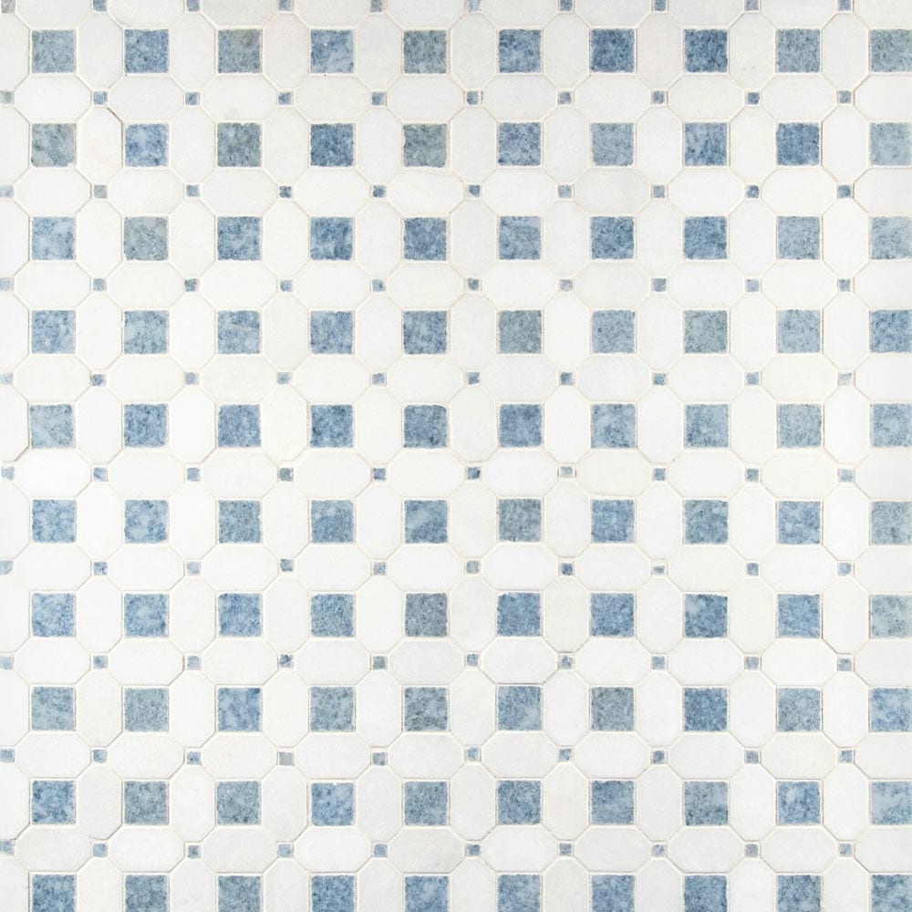 Azula Hatchwork 12" x 12" Polished Marble Mesh-Mounted Mosaic Tile Pattern-MSI Collection
