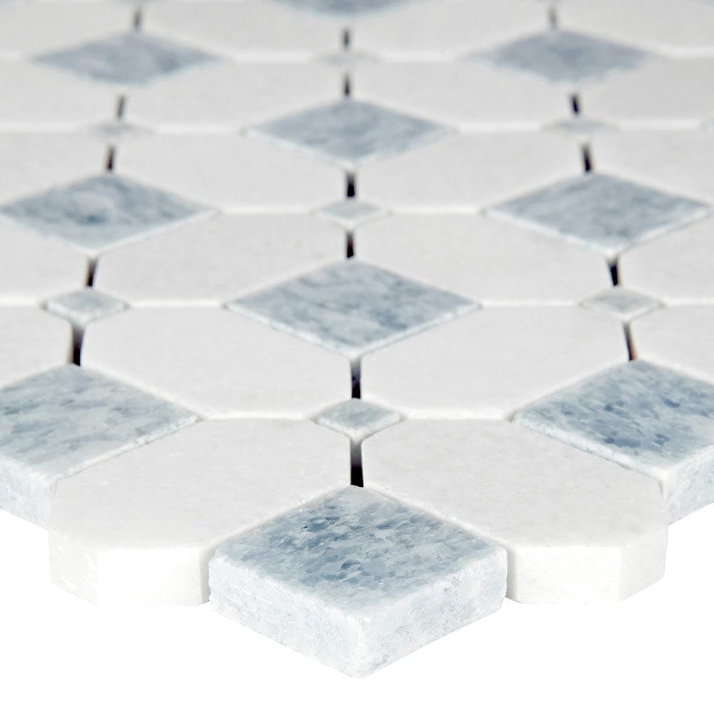 Azula Hatchwork 12" x 12" Polished Marble Mesh-Mounted Mosaic Tile Pattern-MSI Collection