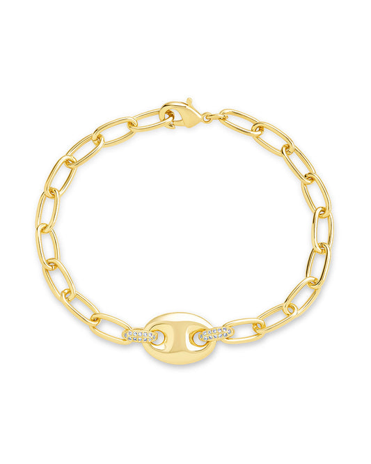Bliss CZ Anchor Chain Bracelet