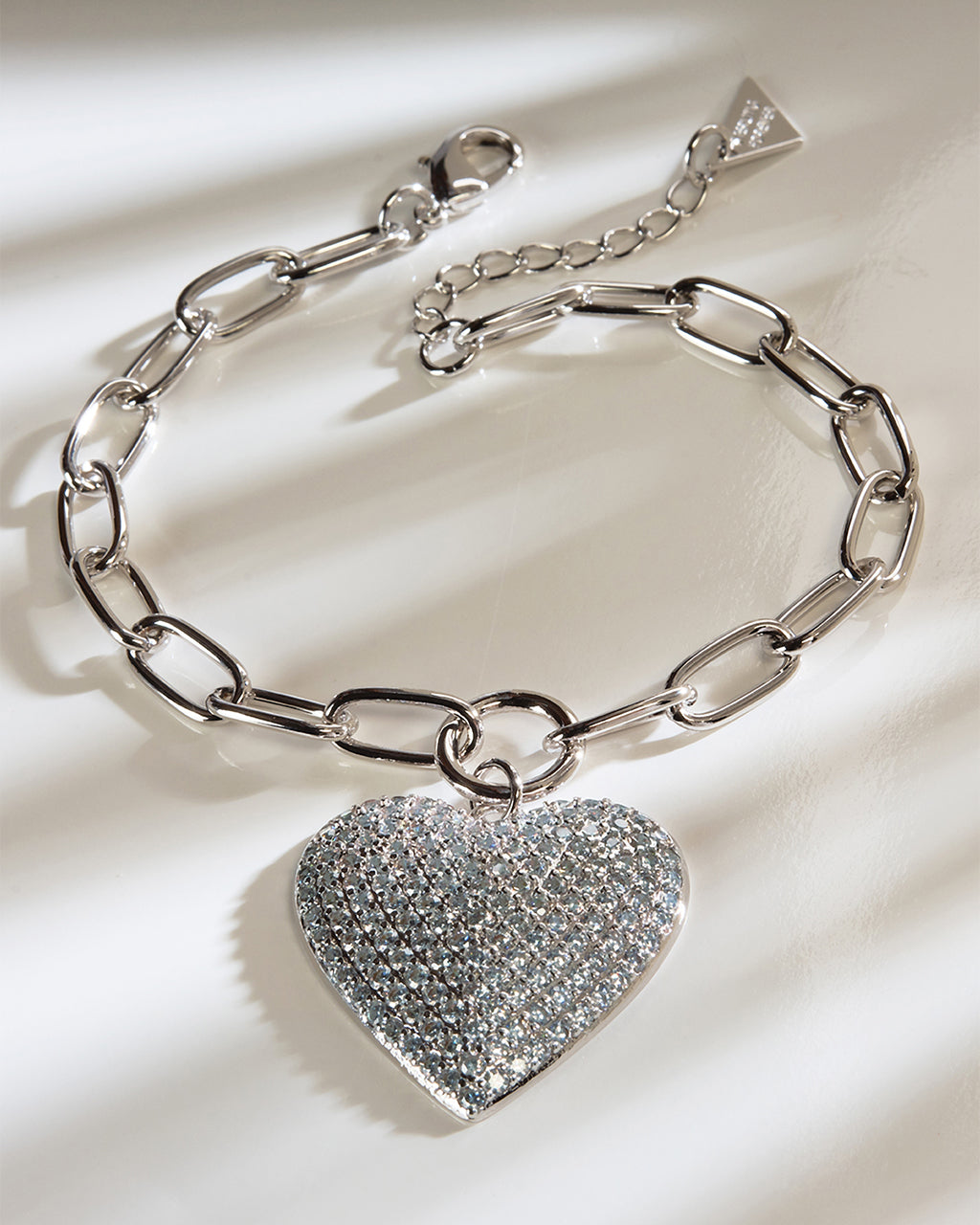 Disco Heart CZ Statement Bracelet