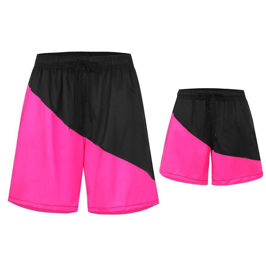 Boy's color-block casual beach shorts with lined