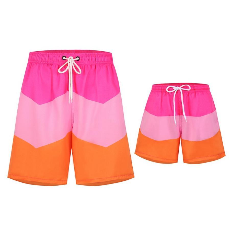 Boy's color-block casual beach shorts with lined