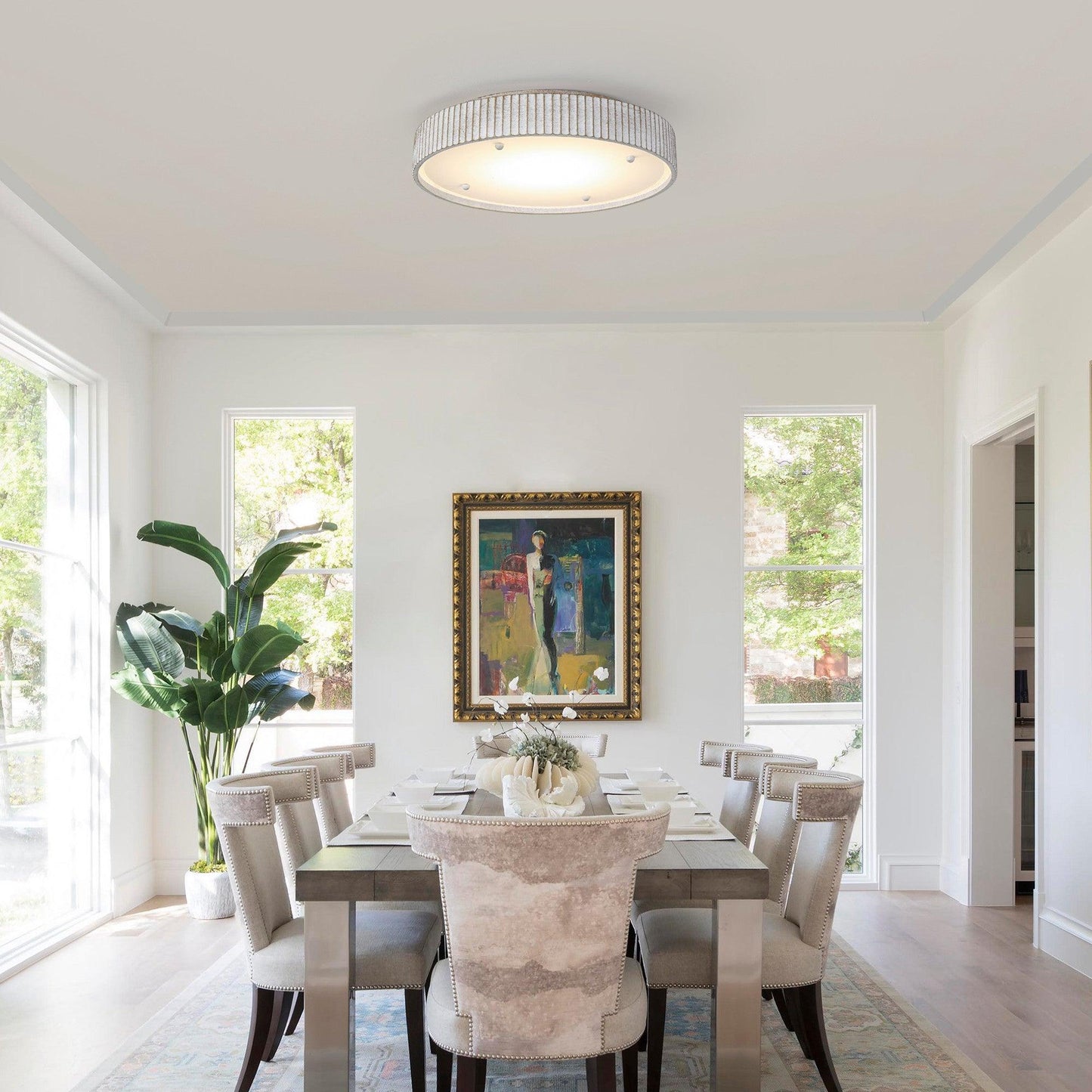 18 Inch White Modern Flush Mount LED Light