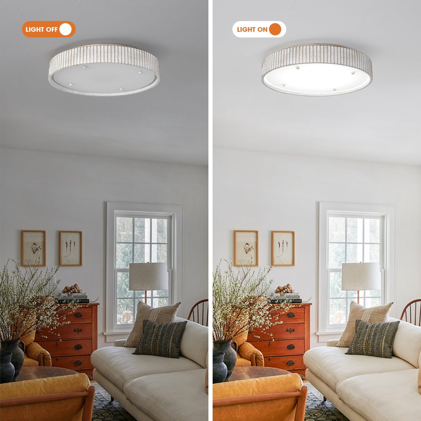 18 Inch White Modern Flush Mount LED Light