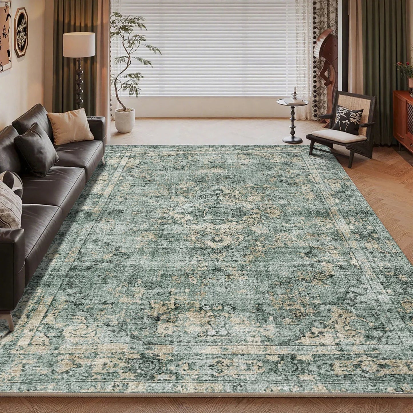 7ft x 5ft Vintage Indoor Non-Slip Washable Large  Area Rugs for Bedroom Living Room