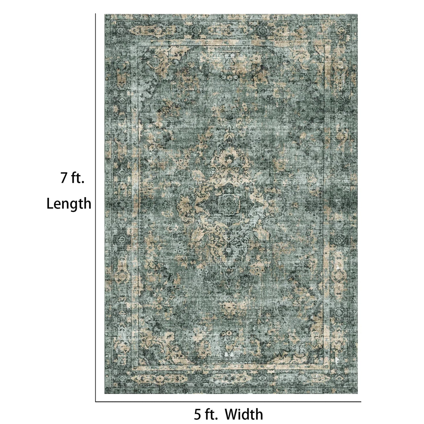 7ft x 5ft Vintage Indoor Non-Slip Washable Large  Area Rugs for Bedroom Living Room