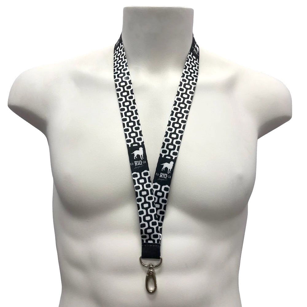 LOGOTIPO LANYARD Black, Blue, Red And White - Keychain Holder