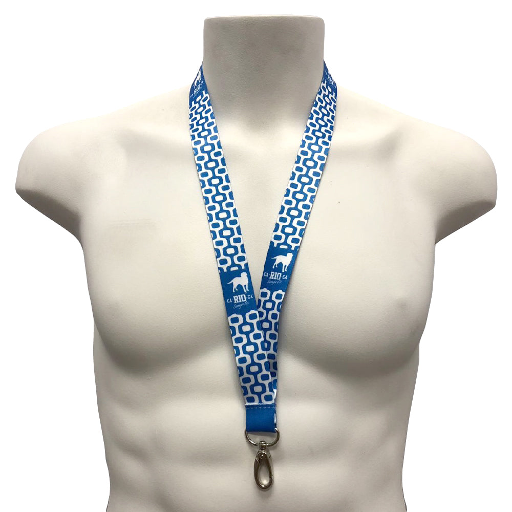 LOGOTIPO LANYARD Black, Blue, Red And White - Keychain Holder