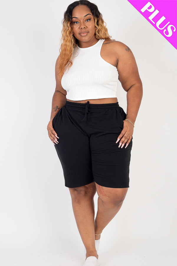 Plus Size French Terry Bermuda Shorts (CAPELLA)