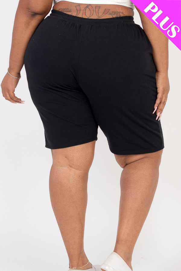 Plus Size French Terry Bermuda Shorts (CAPELLA)