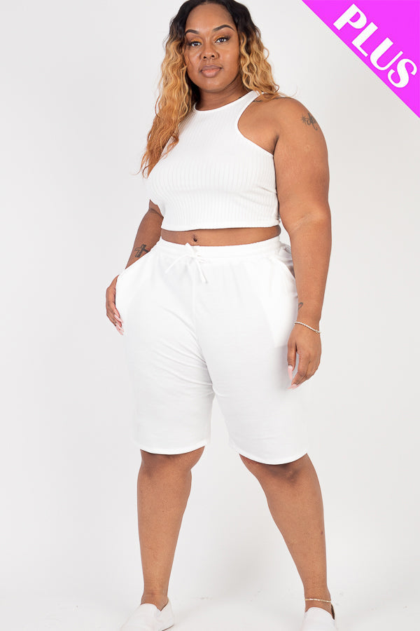 Plus Size French Terry Bermuda Shorts (CAPELLA)