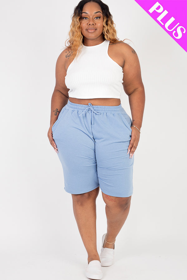 Plus Size French Terry Bermuda Shorts (CAPELLA)