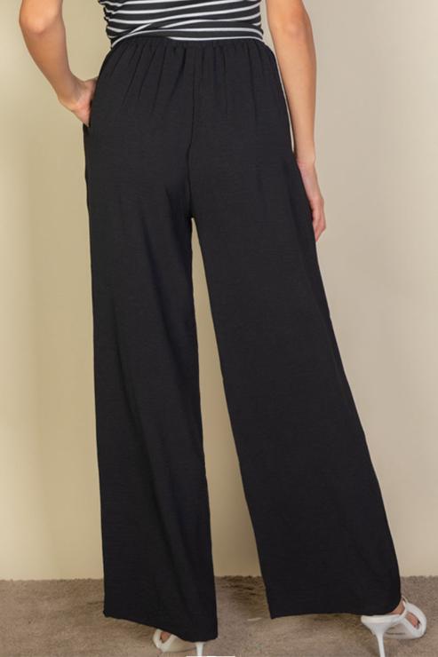 Drawstring waist wide leg minimalist pants (CAPELLA)