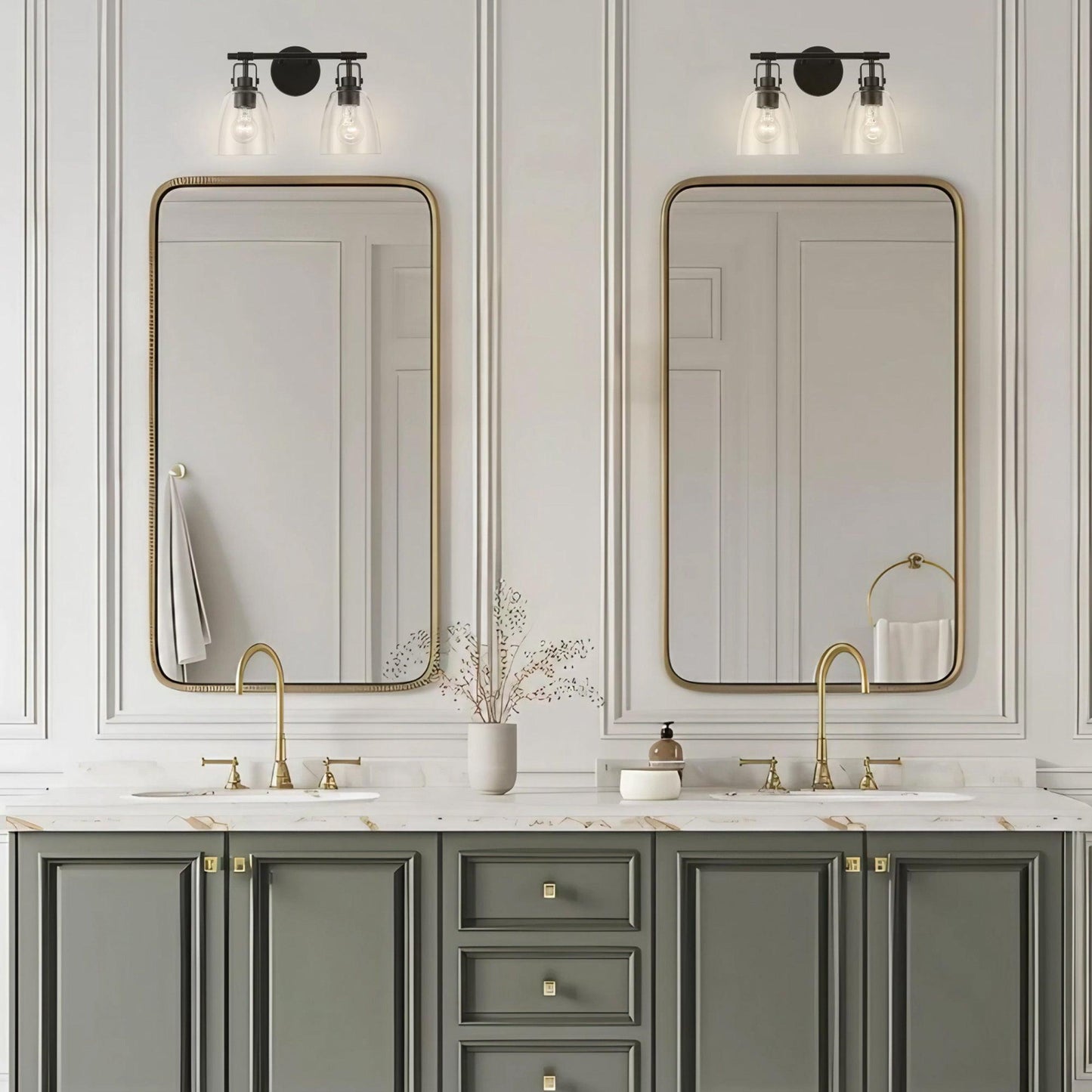 Brilliance Modern Farmhouse 2-Light Vanity Light