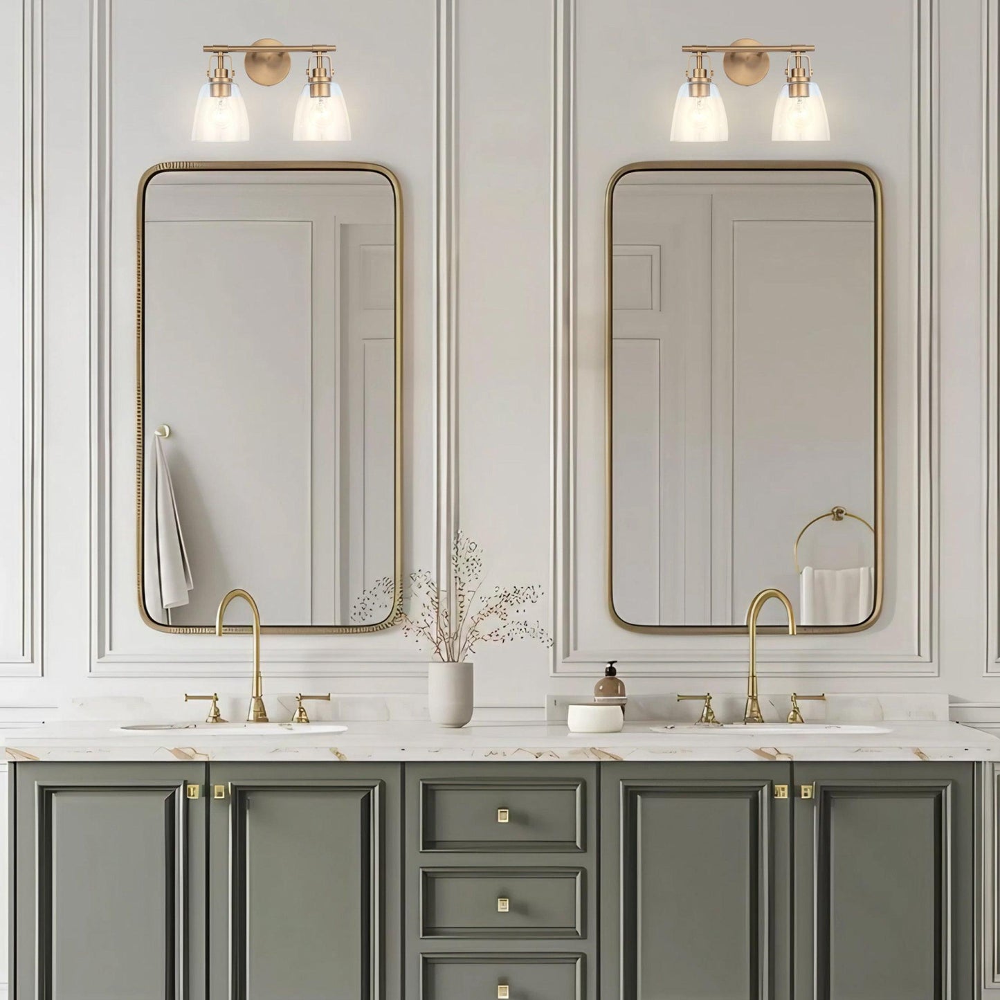 Brilliance Modern Farmhouse 2-Light Vanity Light