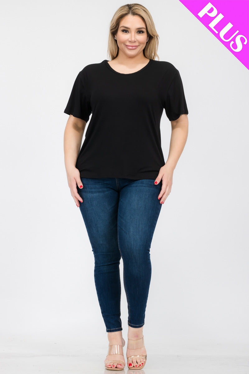Plus Size Basic Short Sleeve T-shirt (CAPELLA)