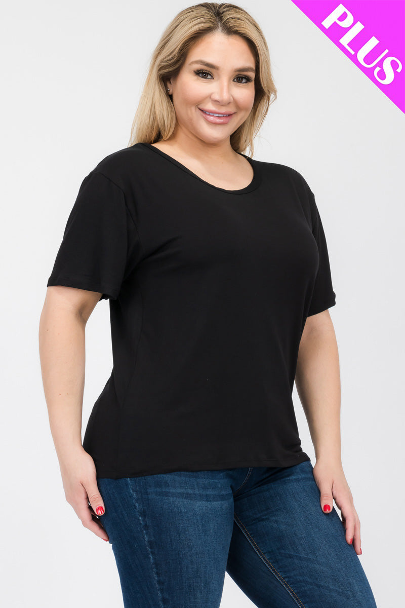 Plus Size Basic Short Sleeve T-shirt (CAPELLA)