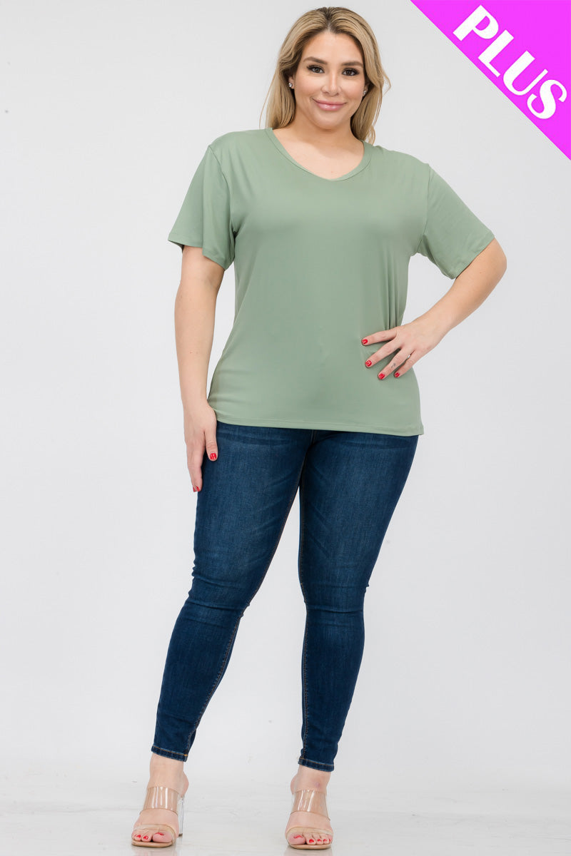 Plus Size Basic Short Sleeve T-shirt (CAPELLA)
