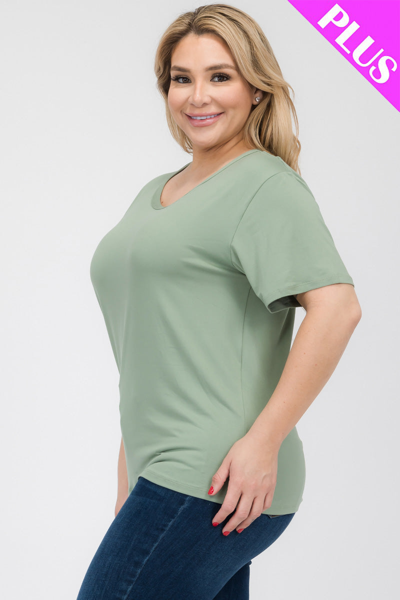 Plus Size Basic Short Sleeve T-shirt (CAPELLA)