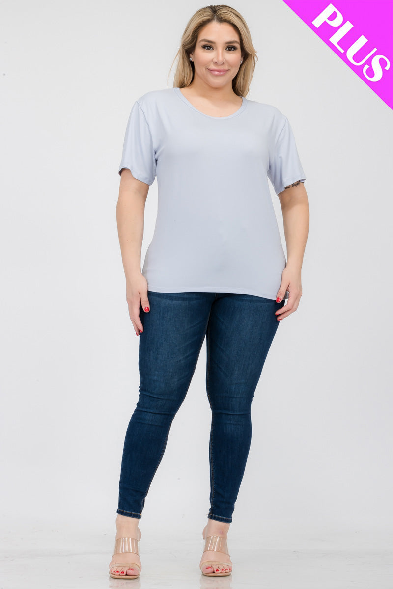 Plus Size Basic Short Sleeve T-shirt (CAPELLA)