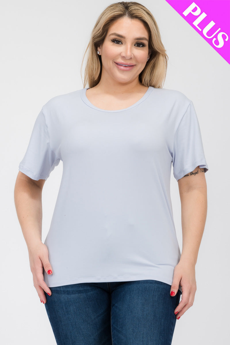 Plus Size Basic Short Sleeve T-shirt (CAPELLA)