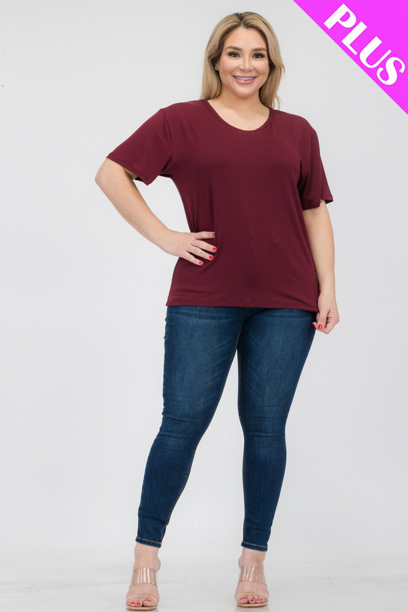 Plus Size Basic Short Sleeve T-shirt (CAPELLA)