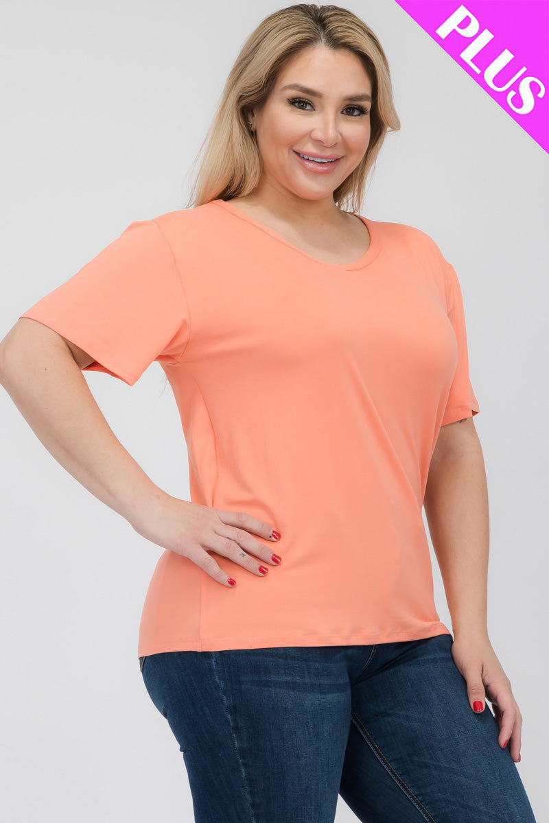 Plus Size Basic Short Sleeve T-shirt (CAPELLA)