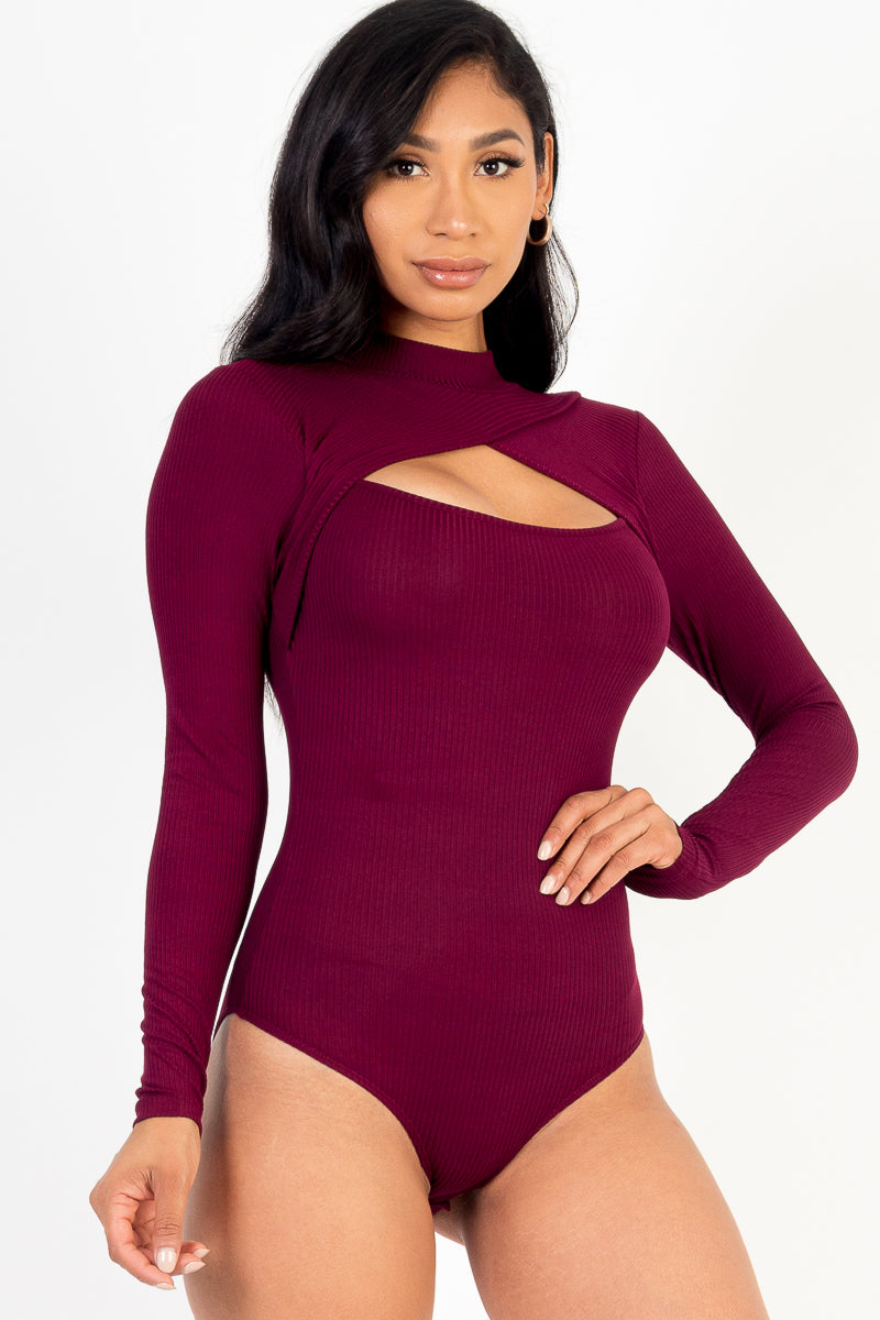 Front Cutout Long Sleeve Bodysuit (CAPELLA)