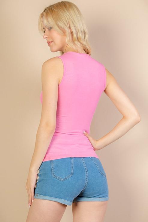 Ribbed V-Neck Sleeveless Top (CAPELLA)