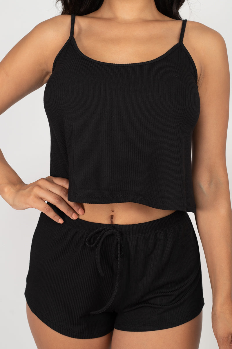 Ribbed Strappy Top & Shorts Set (CAPELLA)