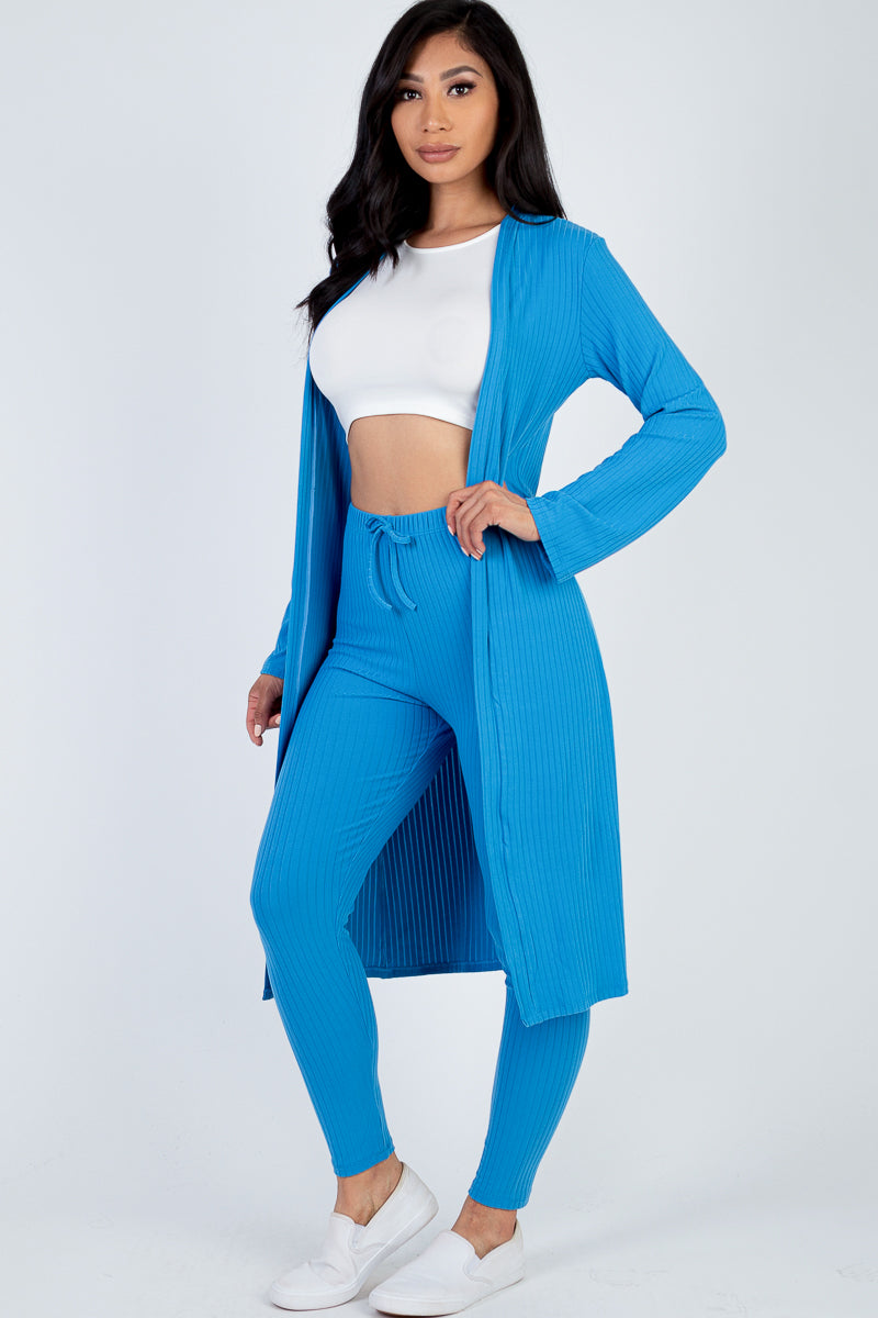 Ribbed Long Cardigan & Leggings Set (CAPELLA)