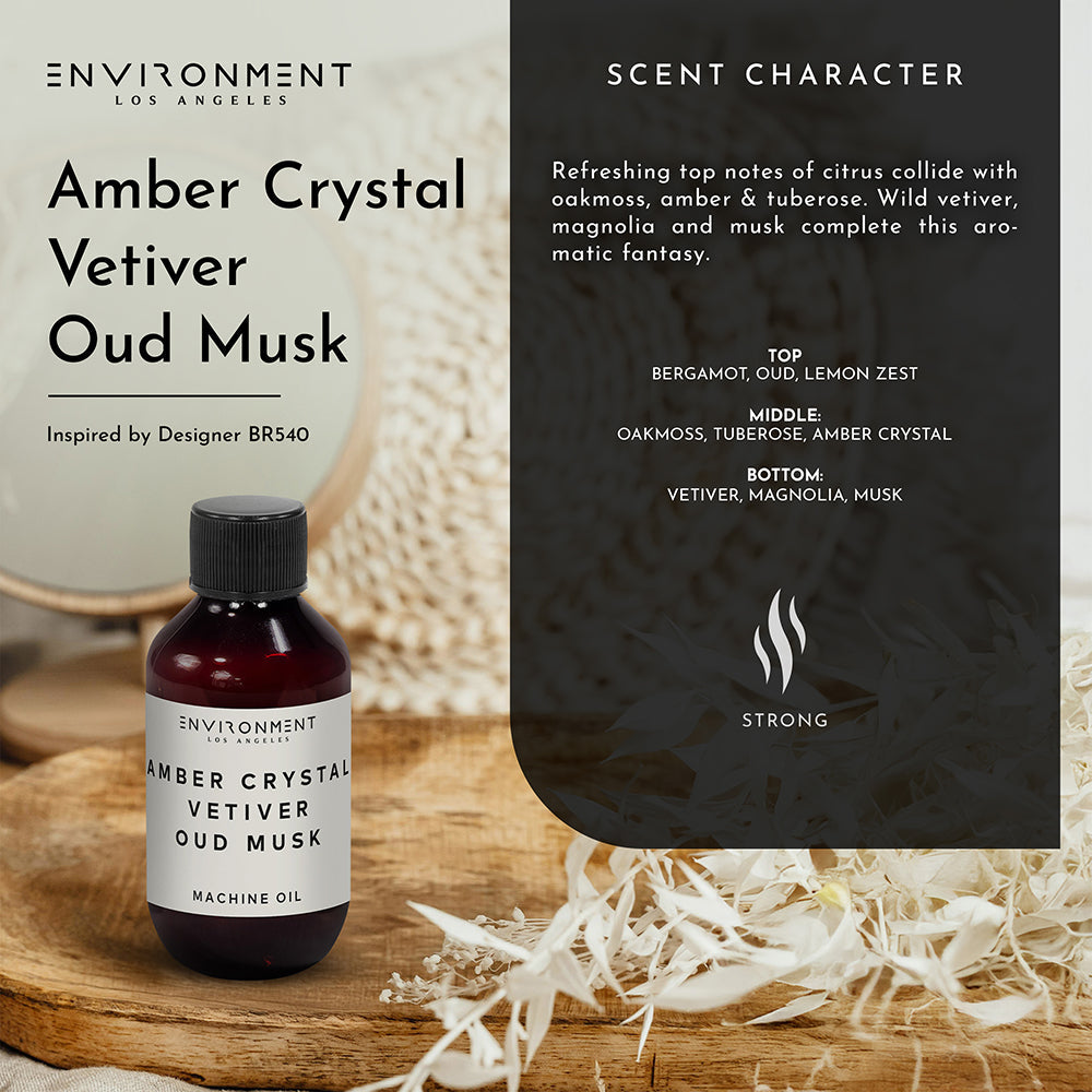 2oz Amber Crystal | Vetiver | Oud Musk Machine Diffusing Oil (Inspired by Baccarat Rouge 540®)