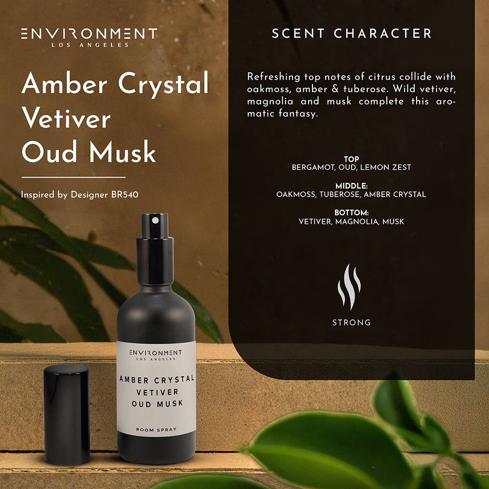 Amber Crystal | Vetiver | Oud Musk Room Spray (Inspired by Baccarat Rouge 540®)