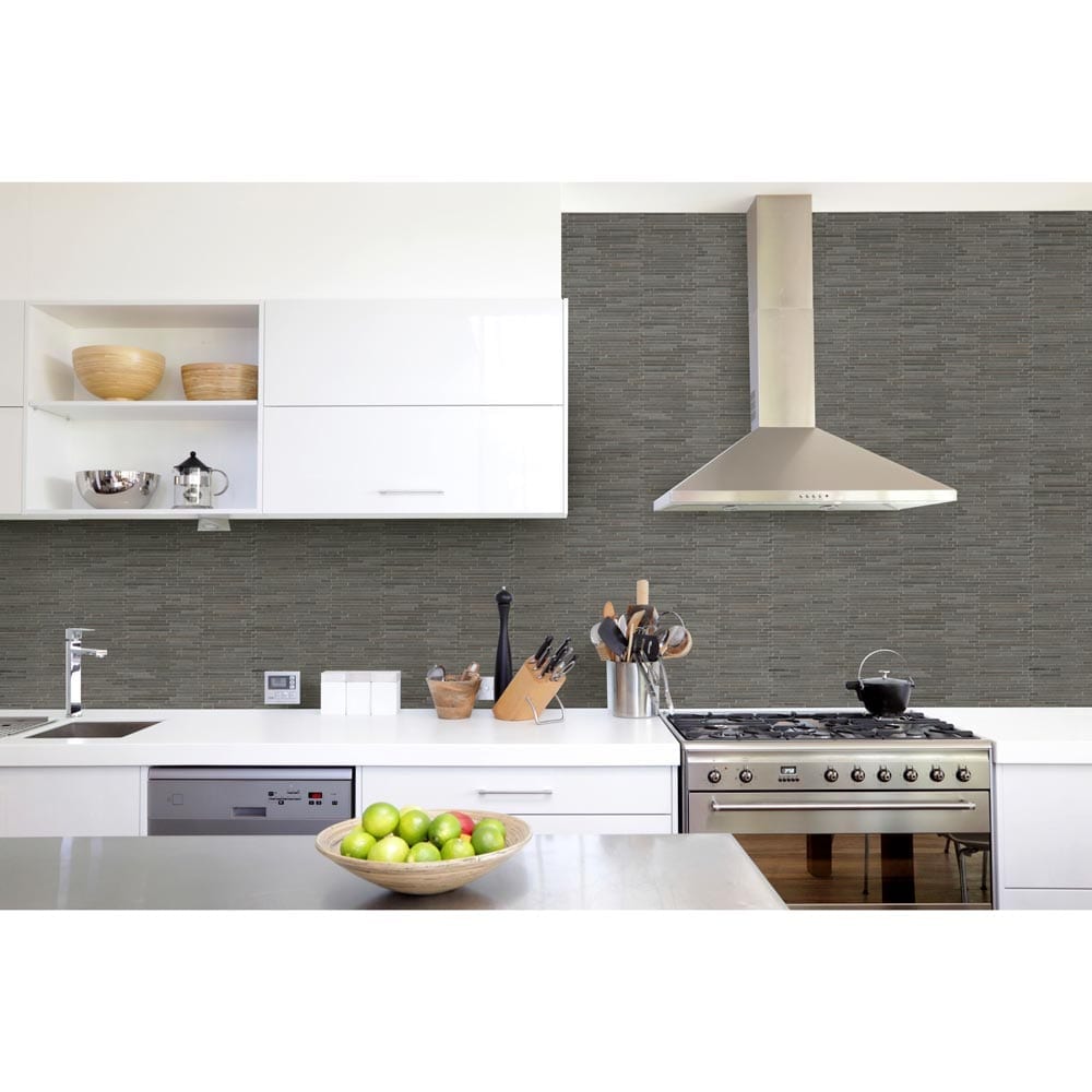 Basalt Blue Bamboo 12" x 12" Honed Mesh-Mounted Mosaic Tile Pattern-MSI Collection