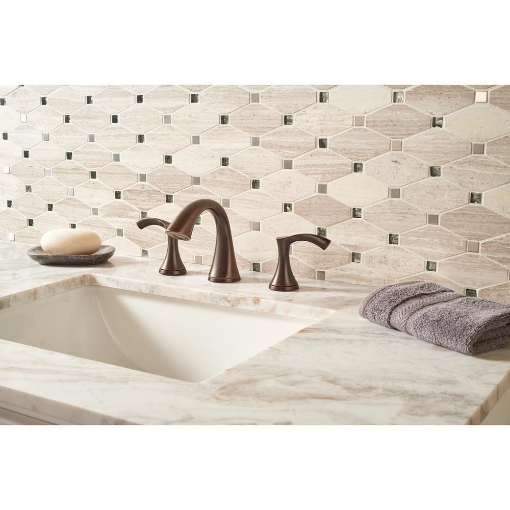 Bayview Elongated Octagon 11.81"x13.4" Glass Metal Stone Mesh-Mounted Mosaic Tile Pattern - MSI Collection