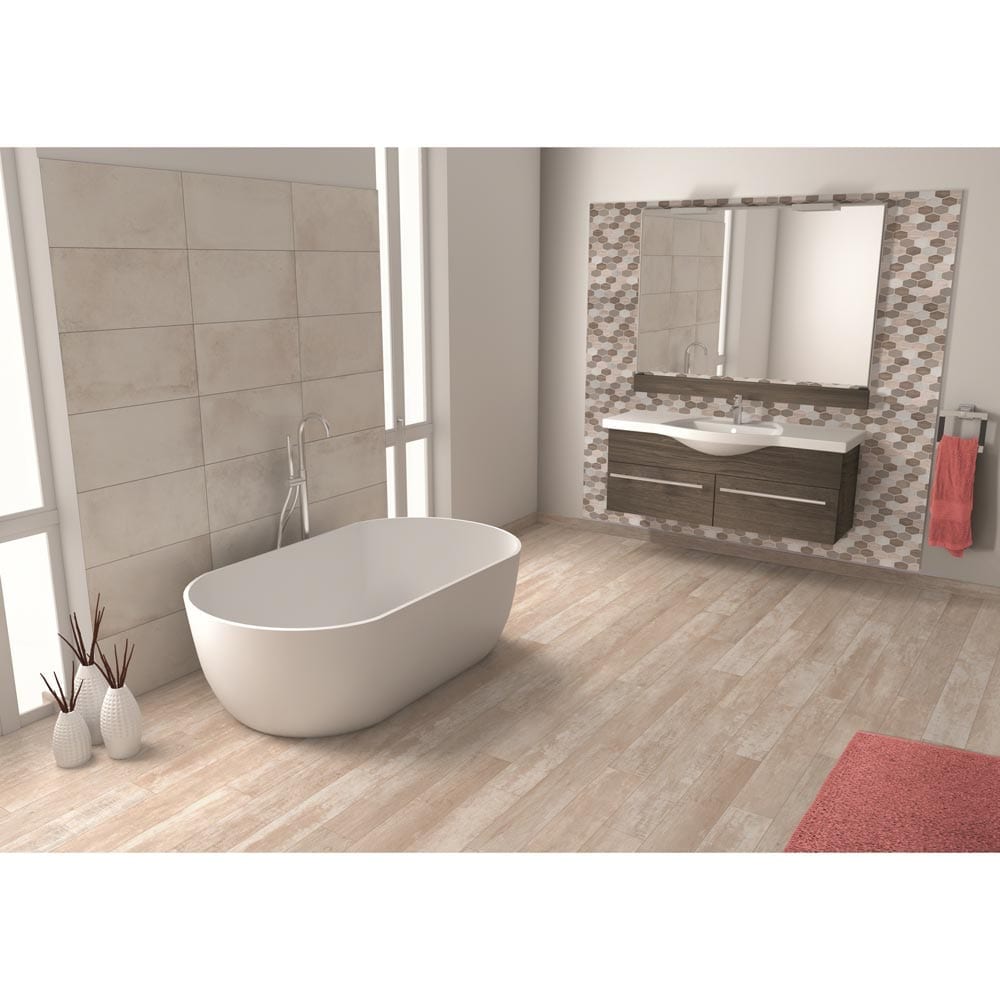Bellagio Blend Elongated 11.63" x 12" Honed Marble Mesh-Mounted Mosaic Tile Hexagon -MSI Collection