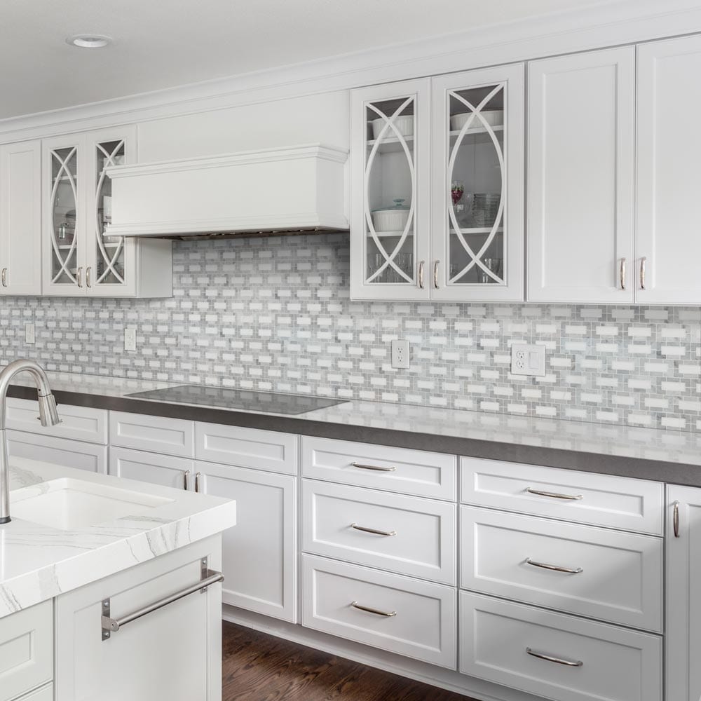 Bianco Dolomite Lynx 12" x 12" Polished Marble Mesh-Mounted Mosaic Tile Pattern-MSI Collection