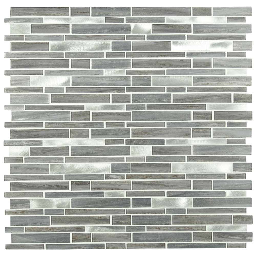 Bimini Interlocking 12" x 12" Glass and Metal Mesh-Mounted Mosaic Wall Tile Pattern-MSI Collection