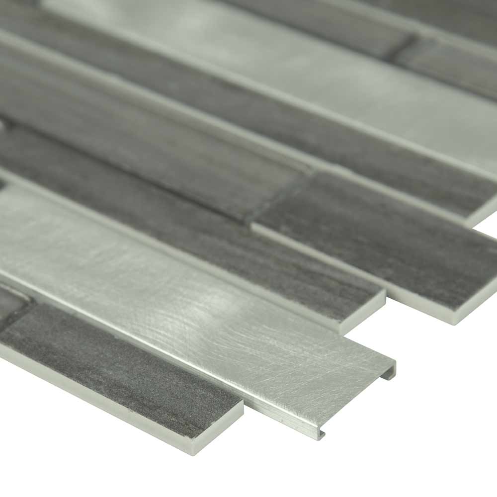 Bimini Interlocking 12" x 12" Glass and Metal Mesh-Mounted Mosaic Wall Tile Pattern-MSI Collection