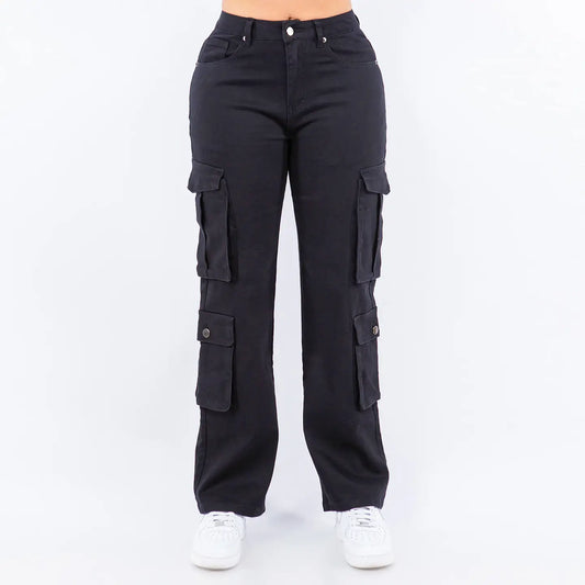 Plus Size High Waist Multi Pockets Cargo Pants