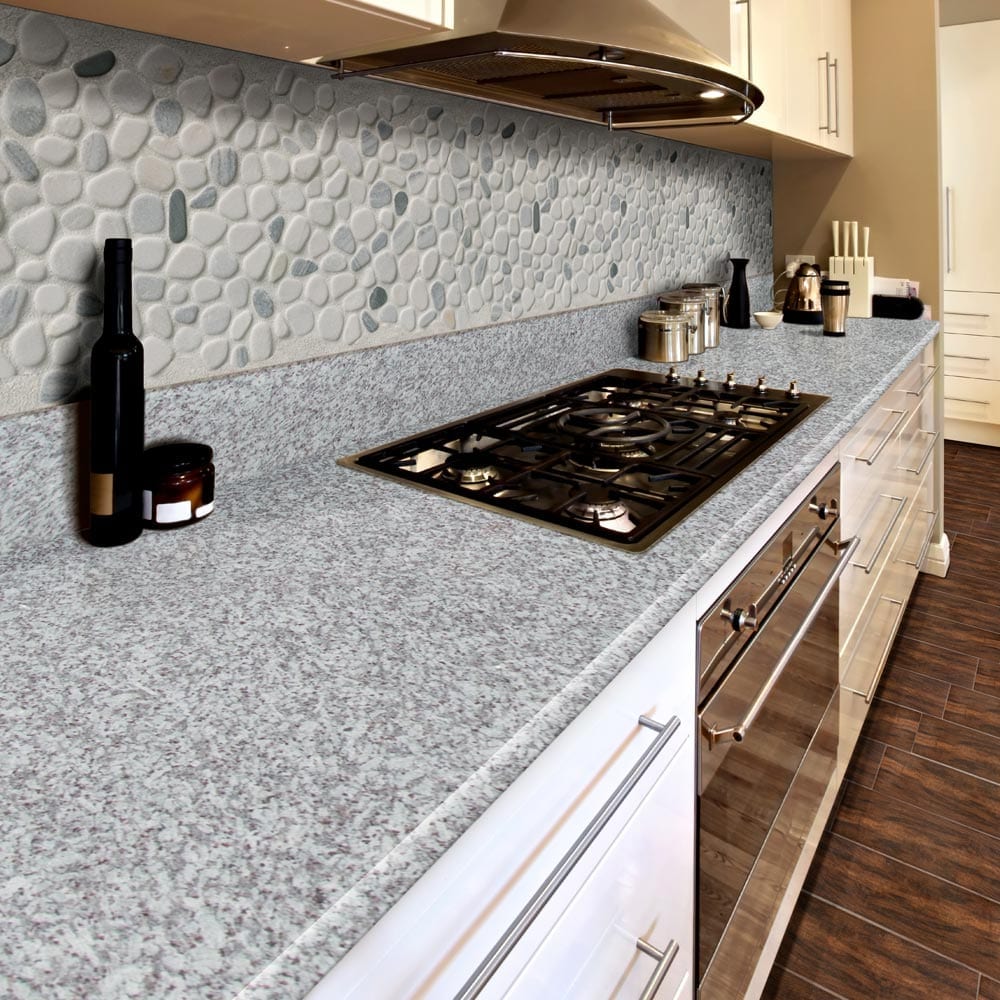 Black and White Pebbles 11.42" x 11.42" Marble Mesh-Mounted Mosaic Tile Pattern-MSI Collection